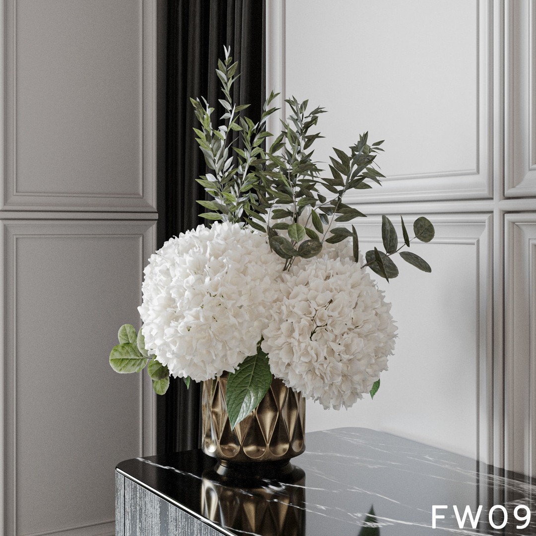 Hydrangea Flower 3D Model – High Poly Collection, FBX, OBJ - View 27