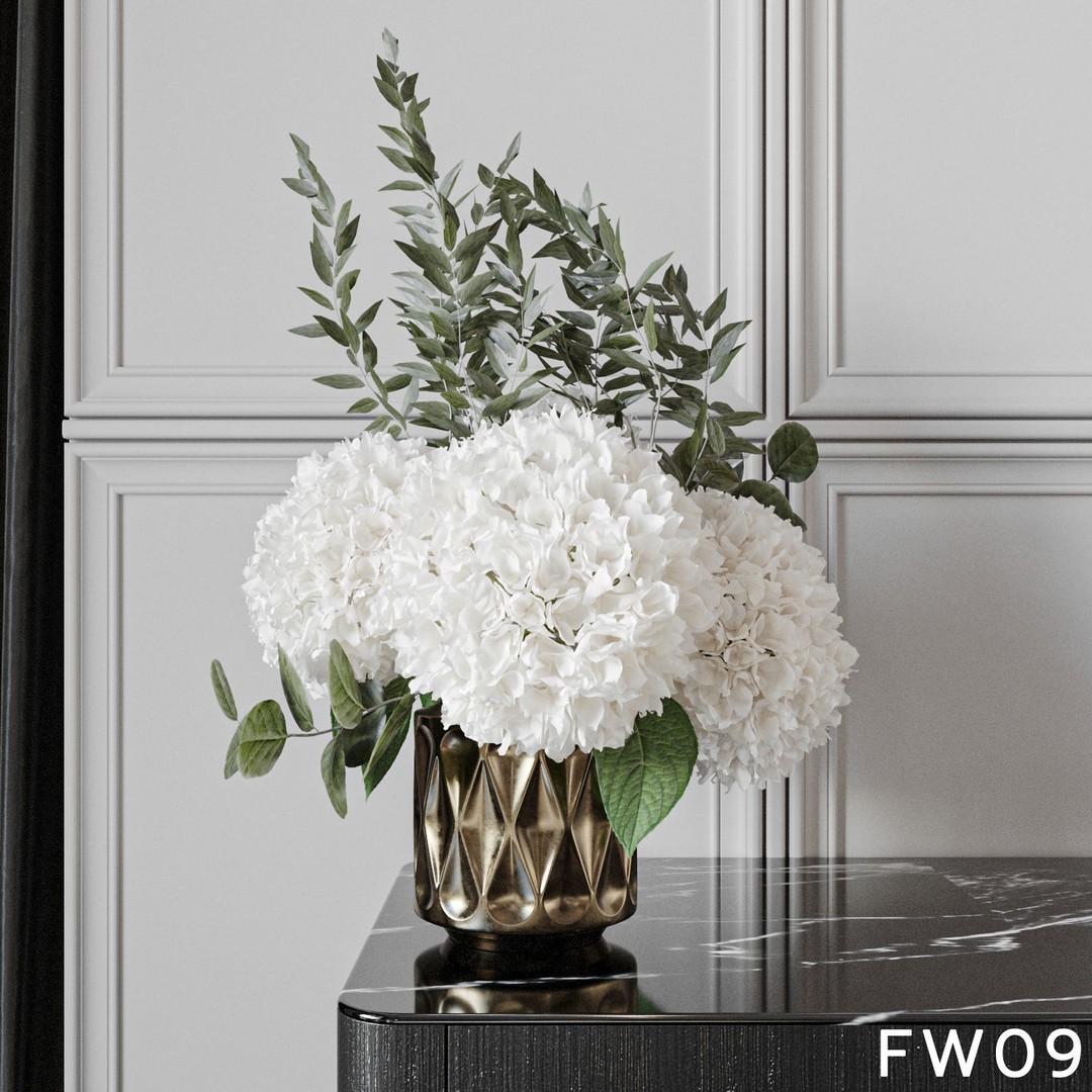 Hydrangea Flower 3D Model – High Poly Collection, FBX, OBJ - View 28