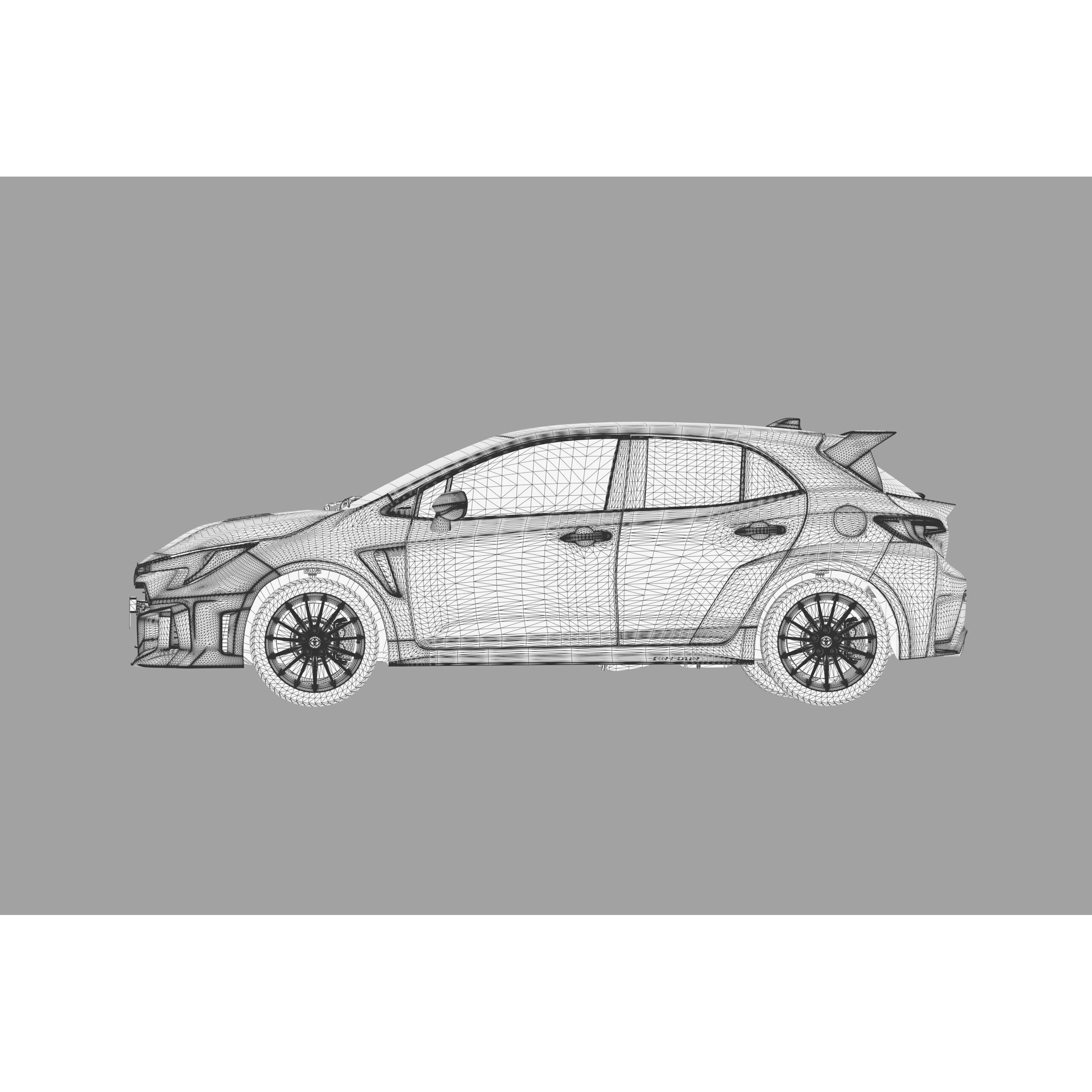 Toyota GR Corolla 2024 - High-Poly Interior 3D Model - View 48