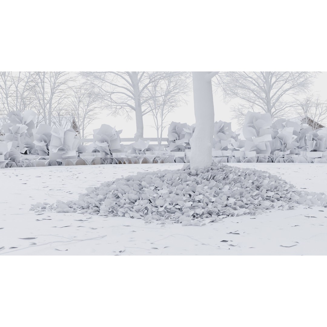 Oak Leaf Pile 3D Model – Realistic Geometry Nodes, FBX, OBJ