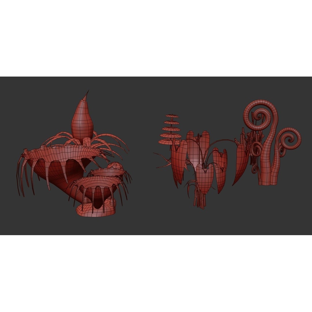 Sci-Fi Plants 3D Model – Low Poly Game Asset, PBR Textures, FBX - View 36