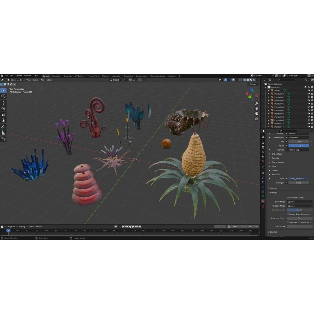Sci-Fi Plants 3D Model – Low Poly Game Asset, PBR Textures, FBX - View 38
