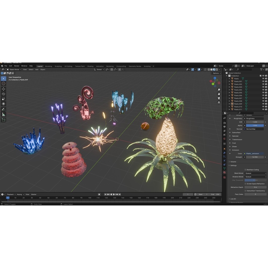 Sci-Fi Plants 3D Model – Low Poly Game Asset, PBR Textures, FBX - View 39