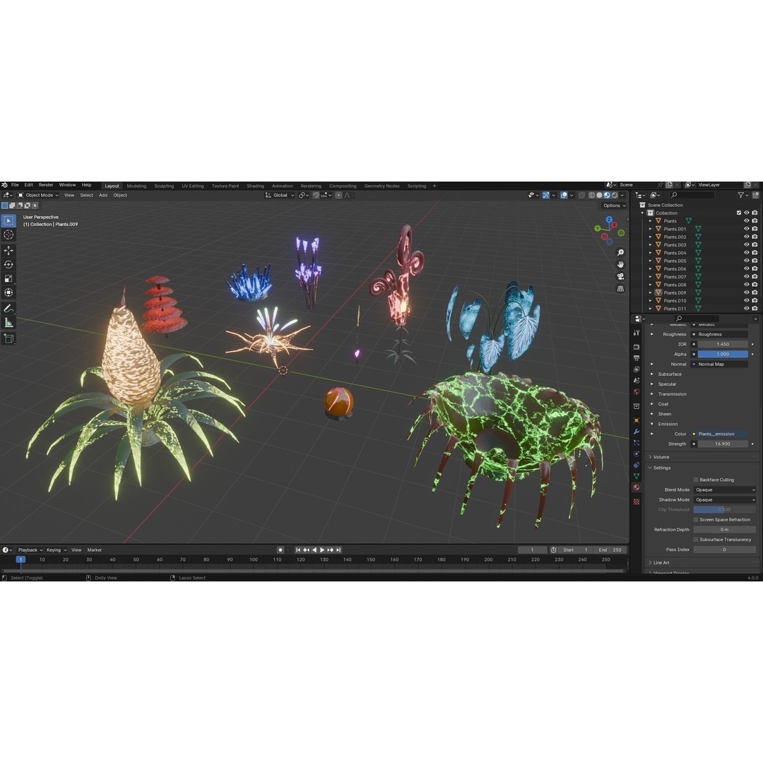 Sci-Fi Plants 3D Model – Low Poly Game Asset, PBR Textures, FBX - View 40