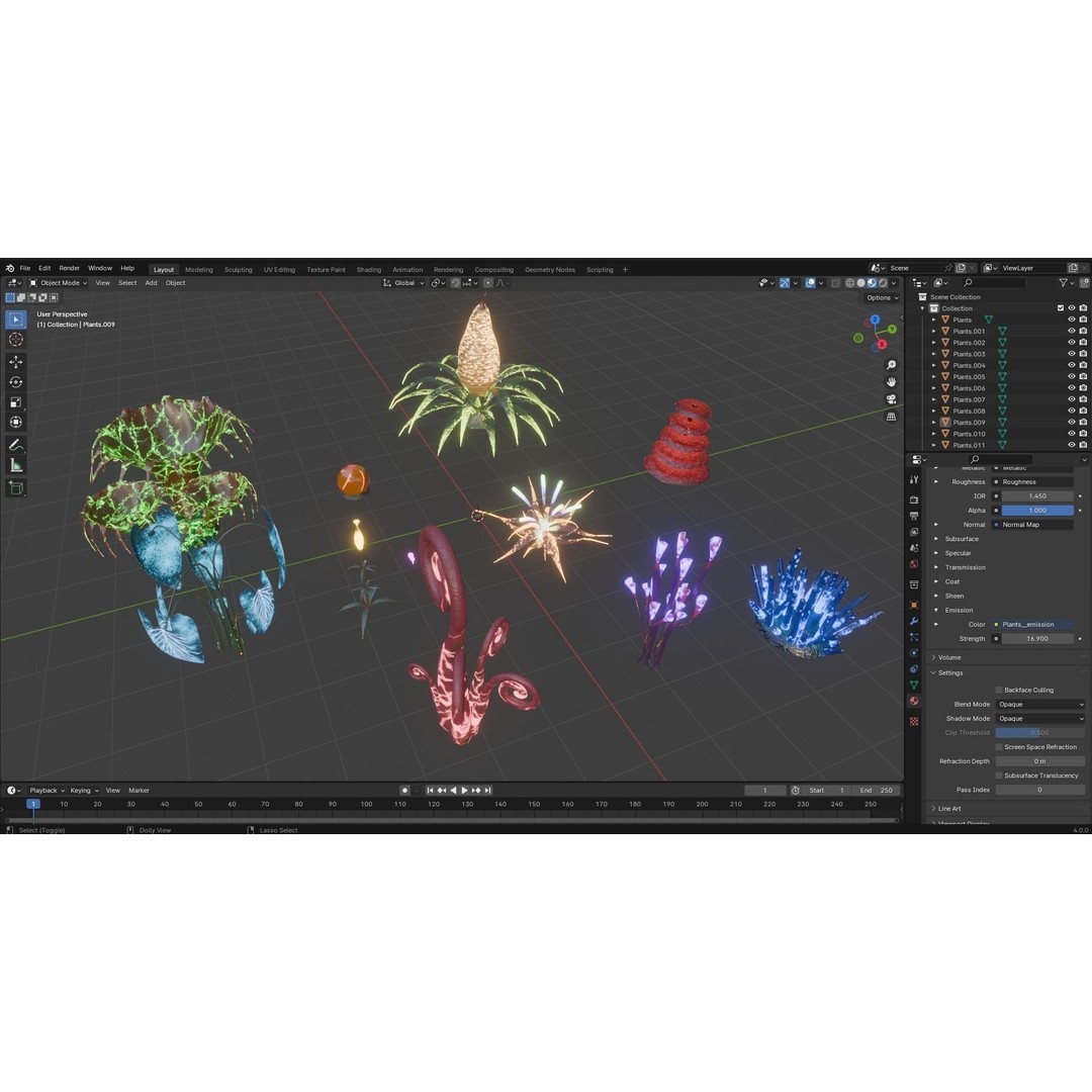 Sci-Fi Plants 3D Model – Low Poly Game Asset, PBR Textures, FBX - View 41