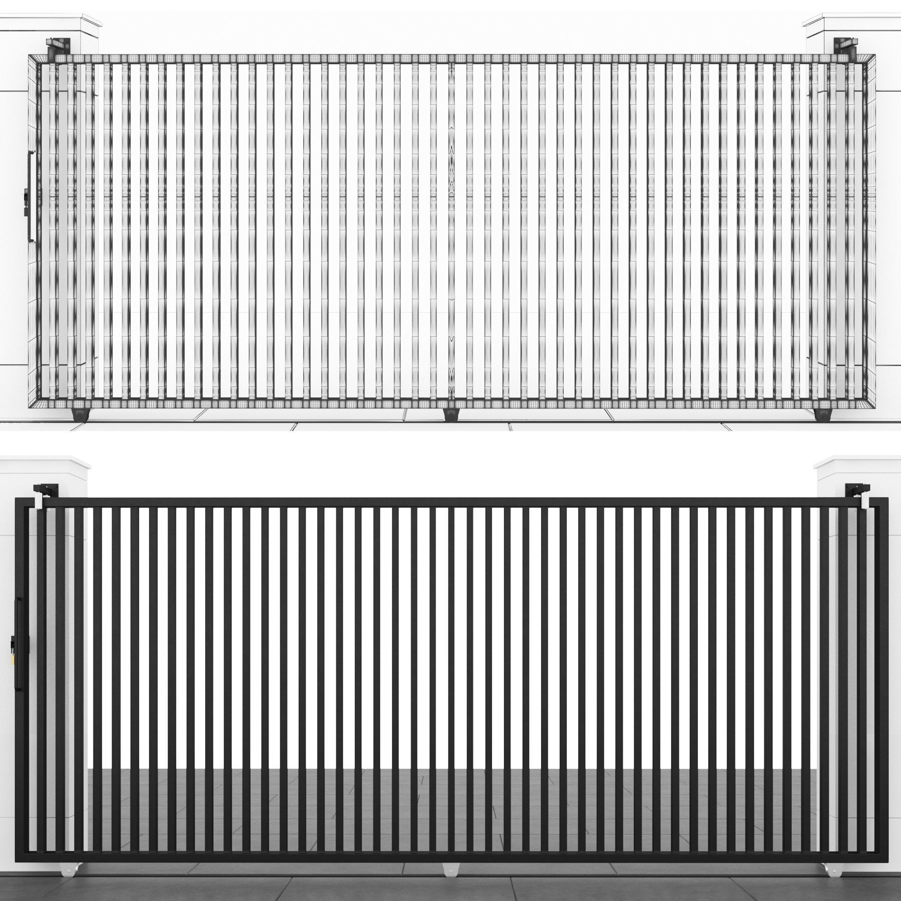 MS Slider Gate - Architectural Game-Ready 3D Model - View 4
