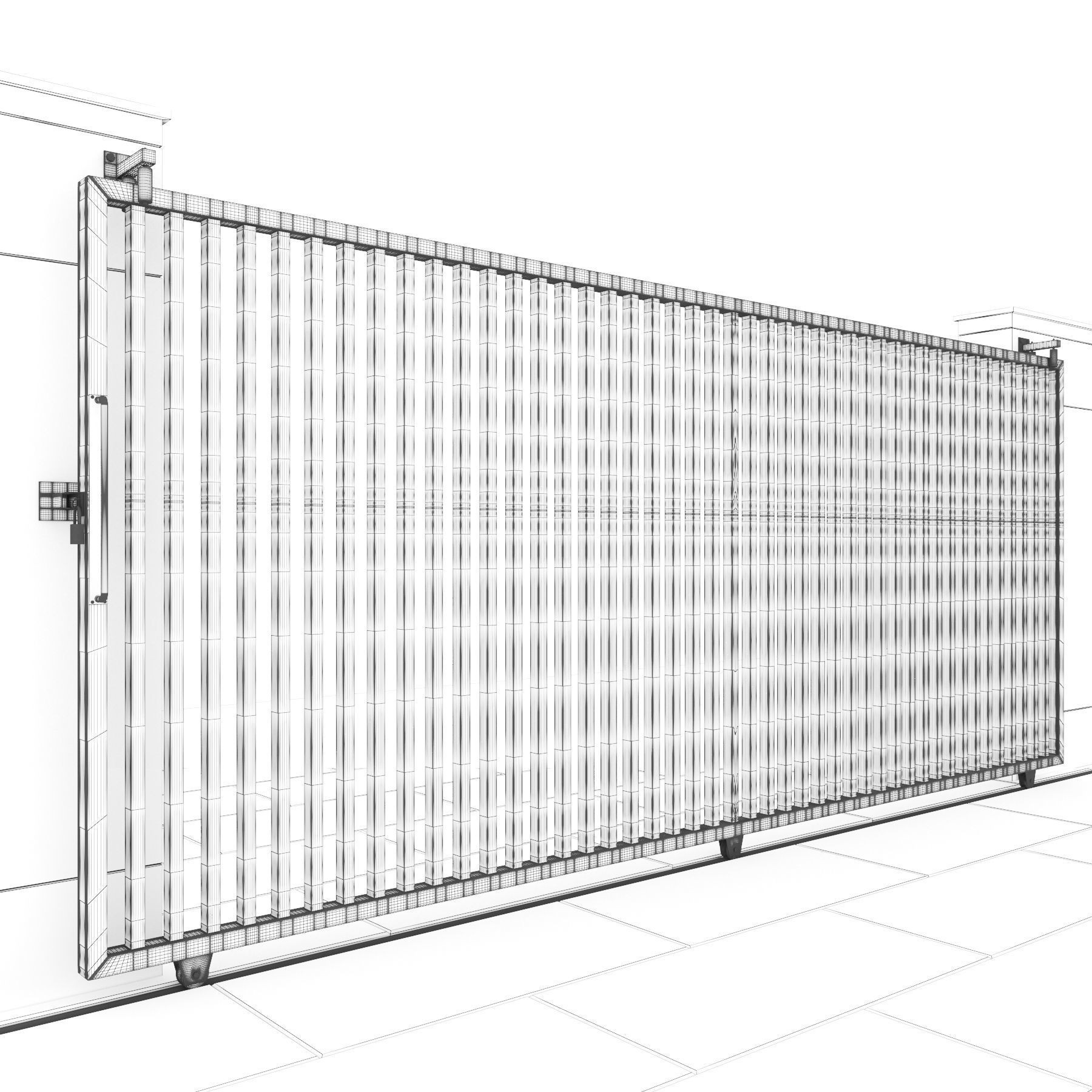 MS Slider Gate - Architectural Game-Ready 3D Model - View 5