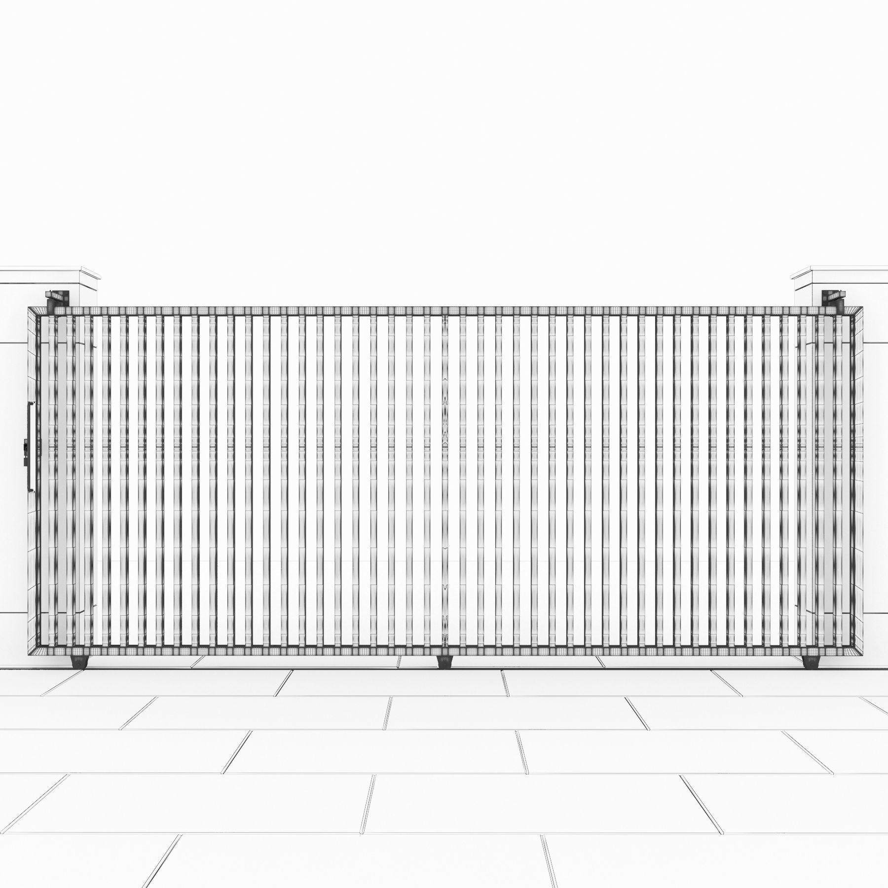 MS Slider Gate - Architectural Game-Ready 3D Model - View 6