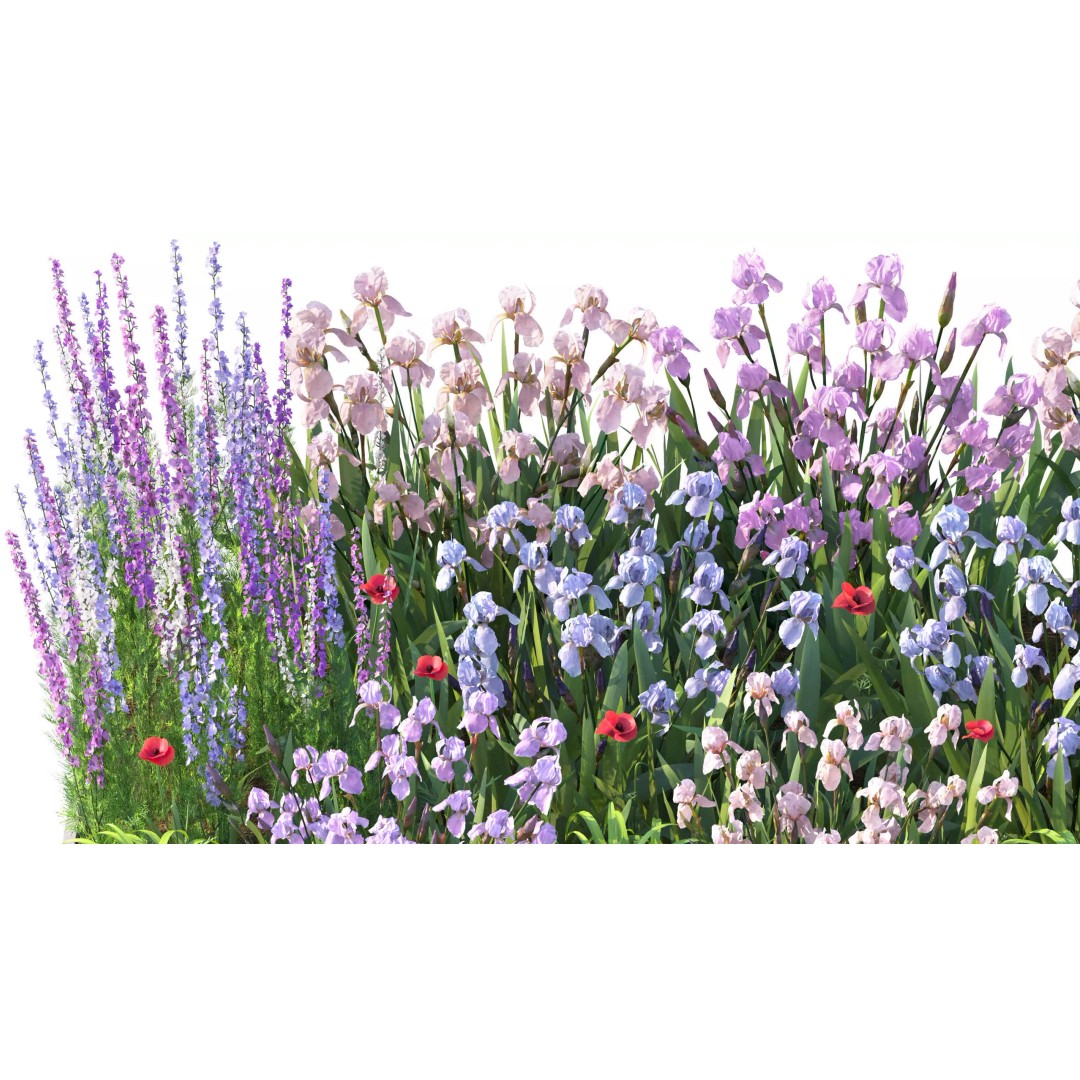 Flower Bed 3D Model – Rectangular Garden Asset with PBR Textures - View 11