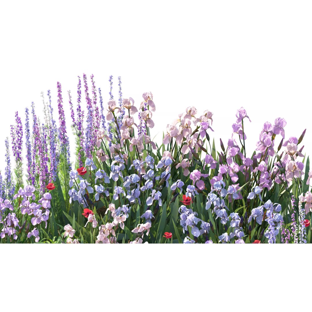 Flower Bed 3D Model – Rectangular Garden Asset with PBR Textures - View 9