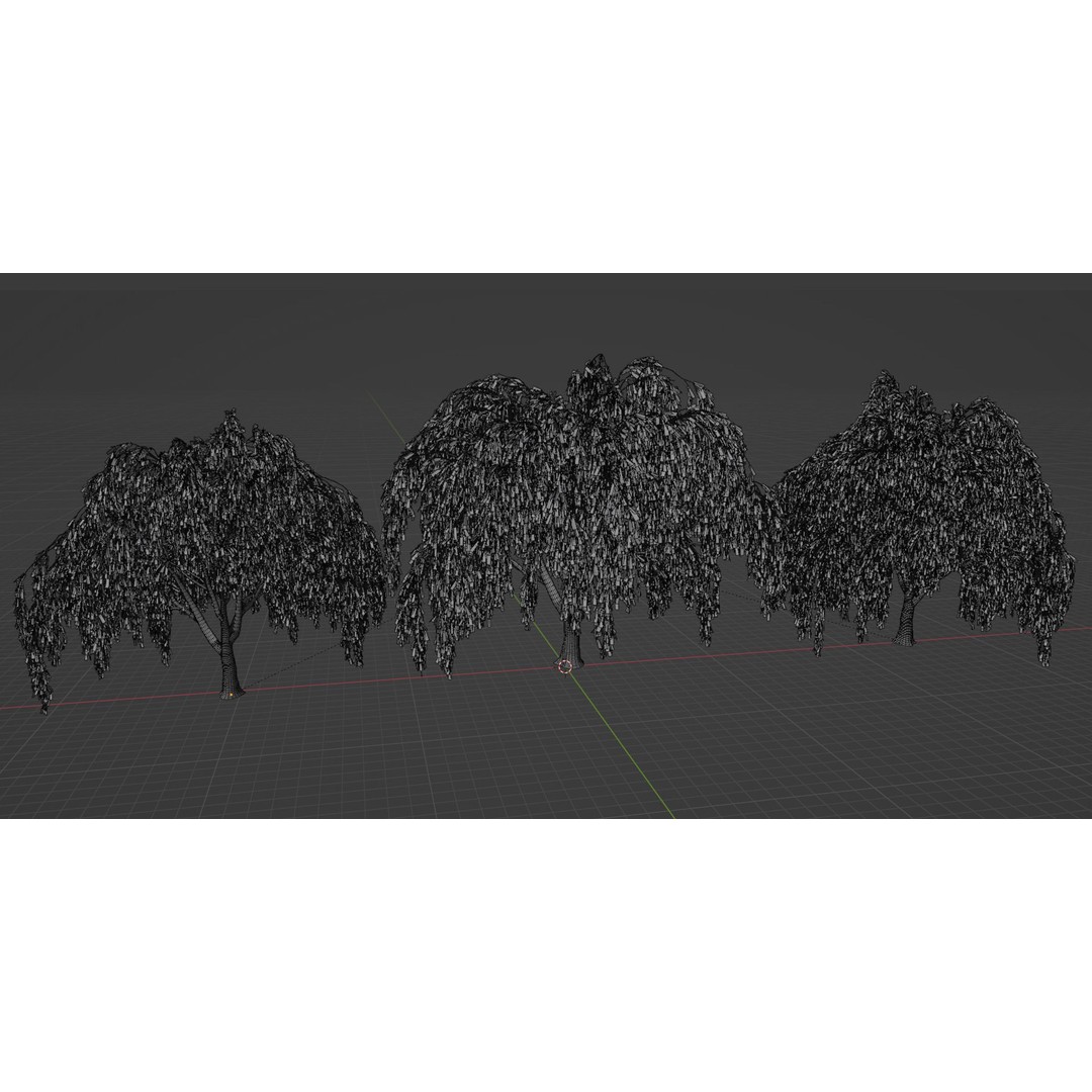 Weeping Willow Trees 3D Model – High Poly Blender Asset, FBX, OBJ
