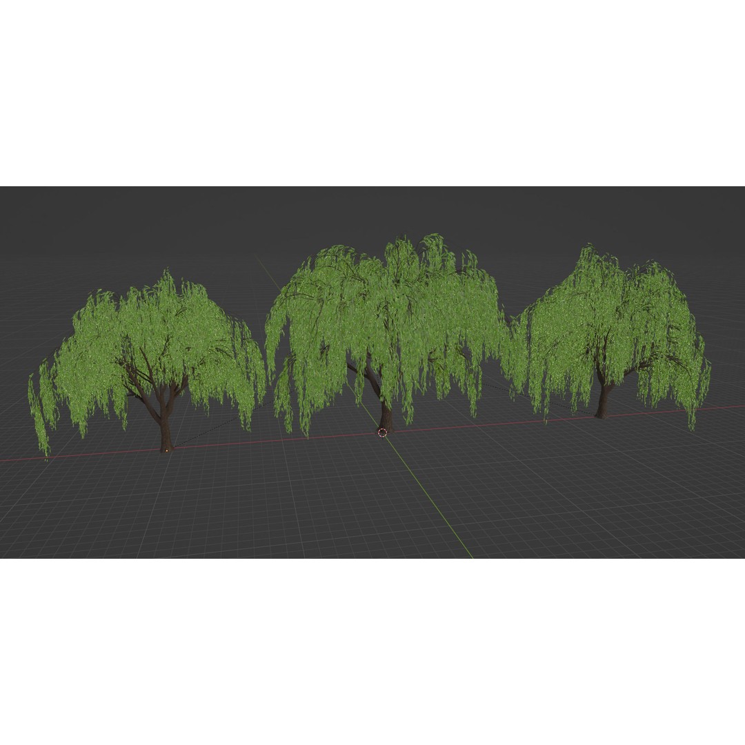 Weeping Willow Trees 3D Model – High Poly Blender Asset, FBX, OBJ - View 8