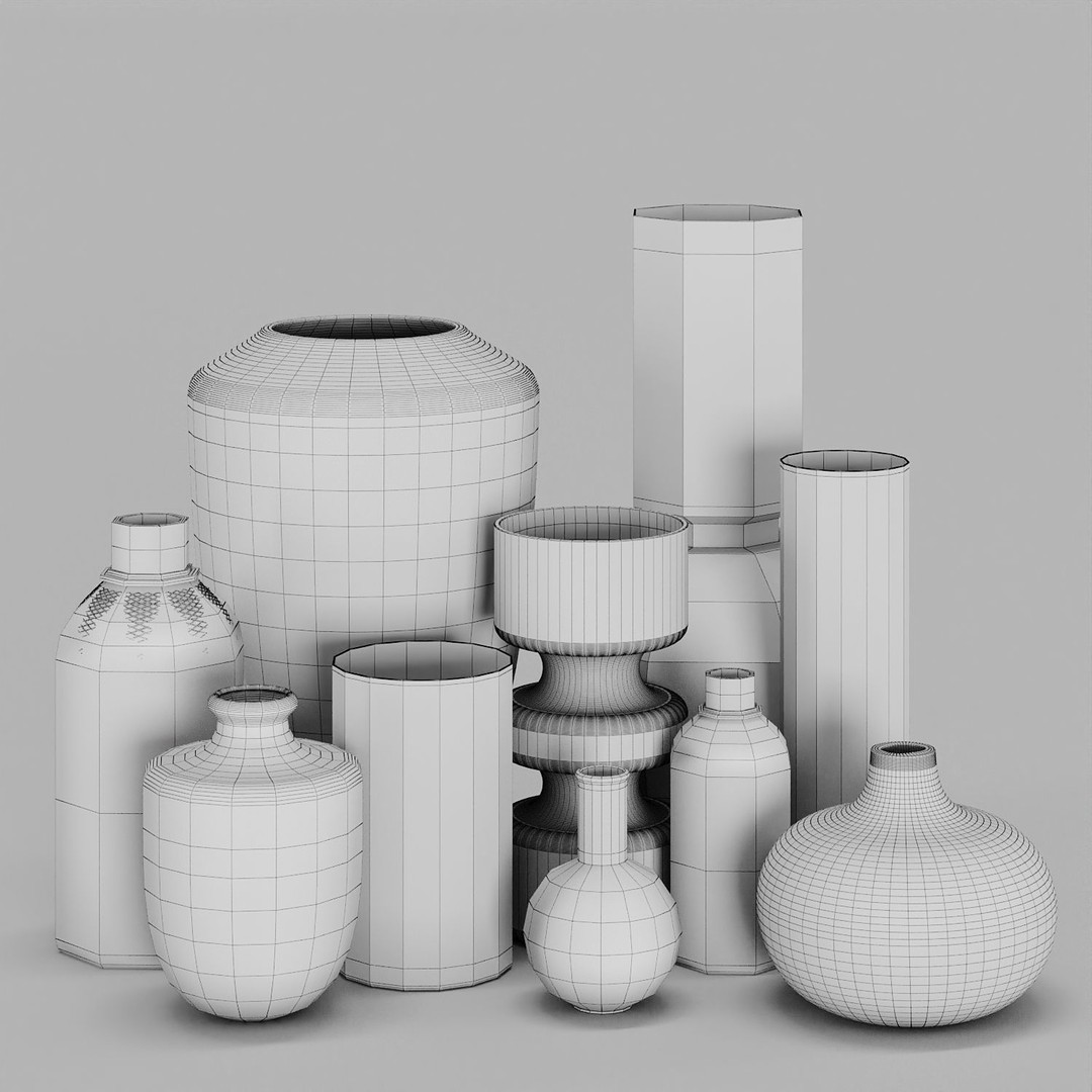 Decorative Set No3 3D Model – High Poly Plant Collection, FBX, OBJ