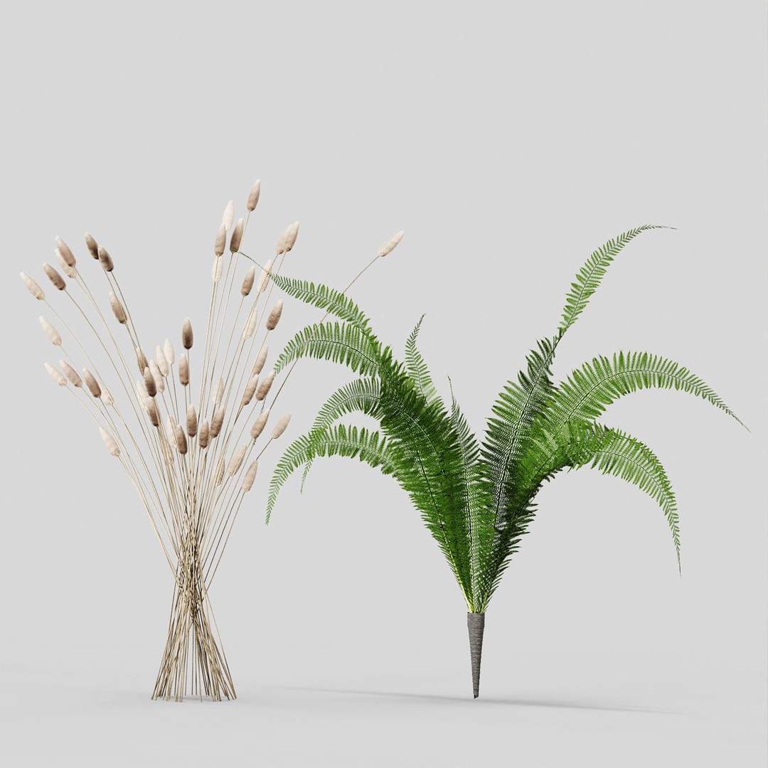 Decorative Set No3 3D Model – High Poly Plant Collection, FBX, OBJ - View 13
