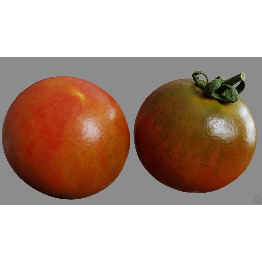 Tomato 3D Model – High Poly PBR Asset for Animation, FBX, OBJ
