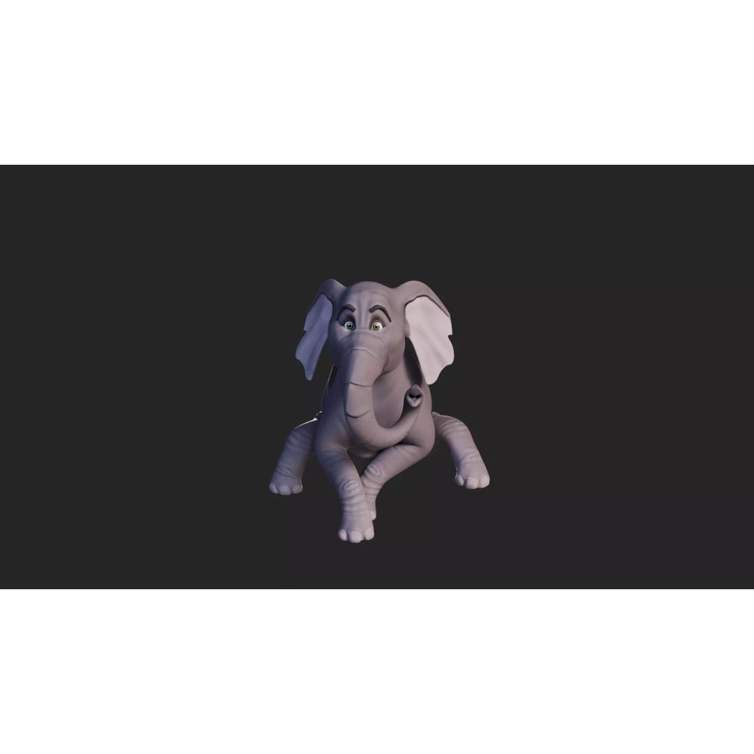 Stylized Female Elephant 3D Model – Rigged Low-Poly Game Asset, FBX - View 16