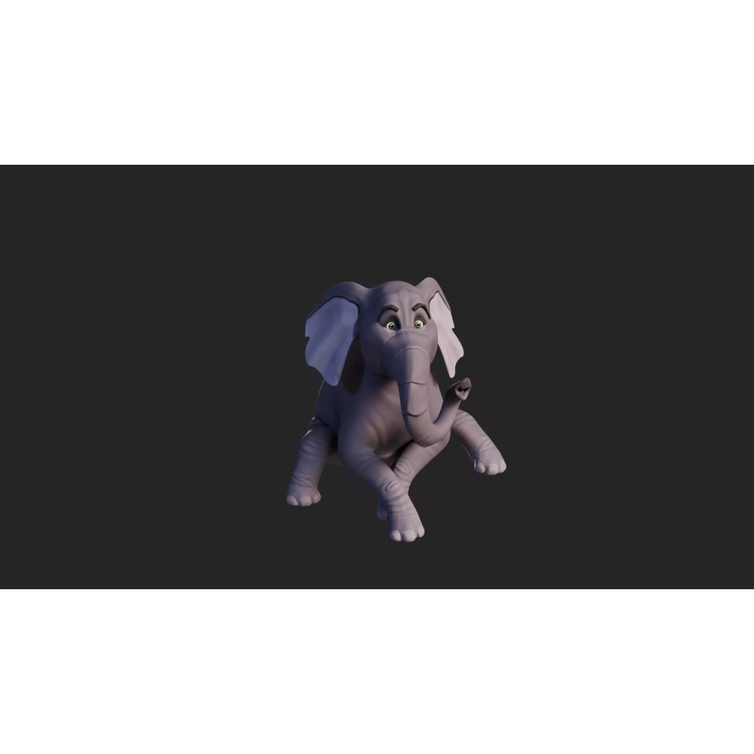 Stylized Female Elephant 3D Model – Rigged Low-Poly Game Asset, FBX - View 17