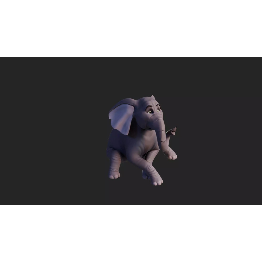 Stylized Female Elephant 3D Model – Rigged Low-Poly Game Asset, FBX - View 18