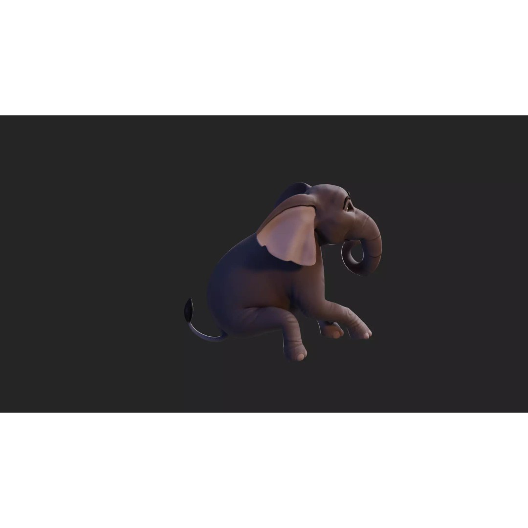 Stylized Female Elephant 3D Model – Rigged Low-Poly Game Asset, FBX - View 21