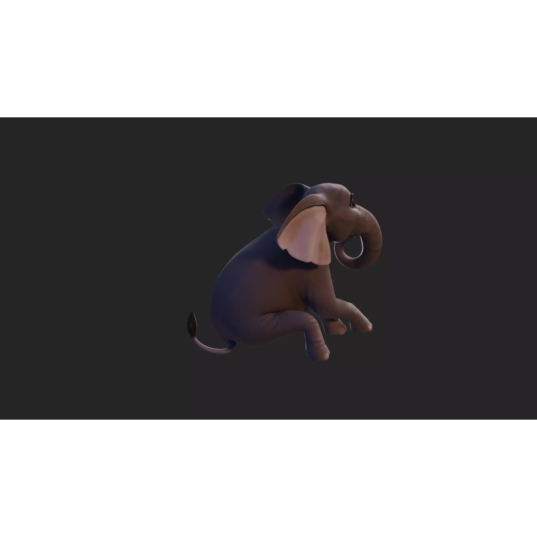 Stylized Female Elephant 3D Model – Rigged Low-Poly Game Asset, FBX - View 22