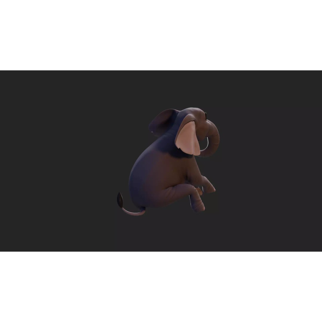 Stylized Female Elephant 3D Model – Rigged Low-Poly Game Asset, FBX - View 23
