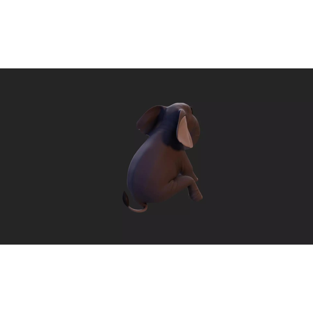 Stylized Female Elephant 3D Model – Rigged Low-Poly Game Asset, FBX - View 24