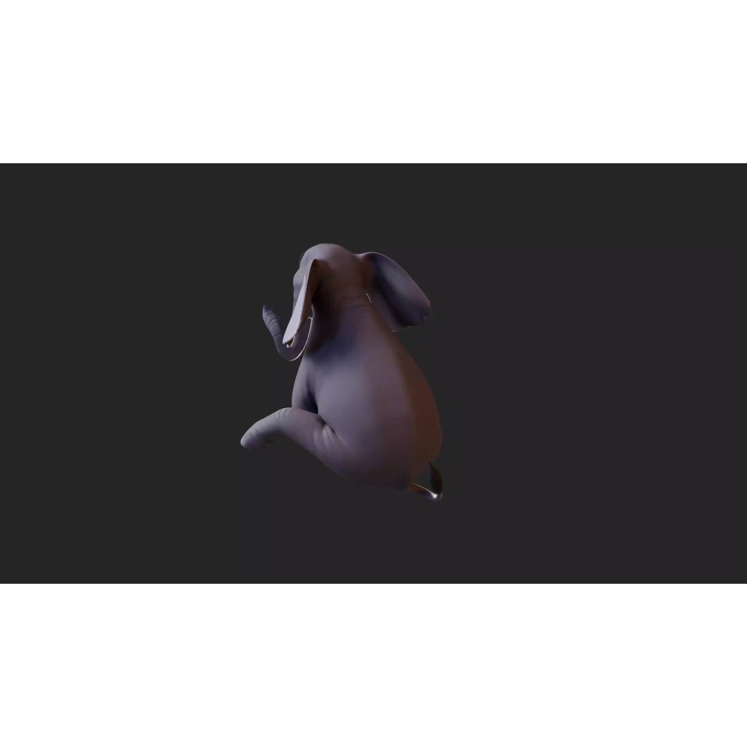 Stylized Female Elephant 3D Model – Rigged Low-Poly Game Asset, FBX - View 28