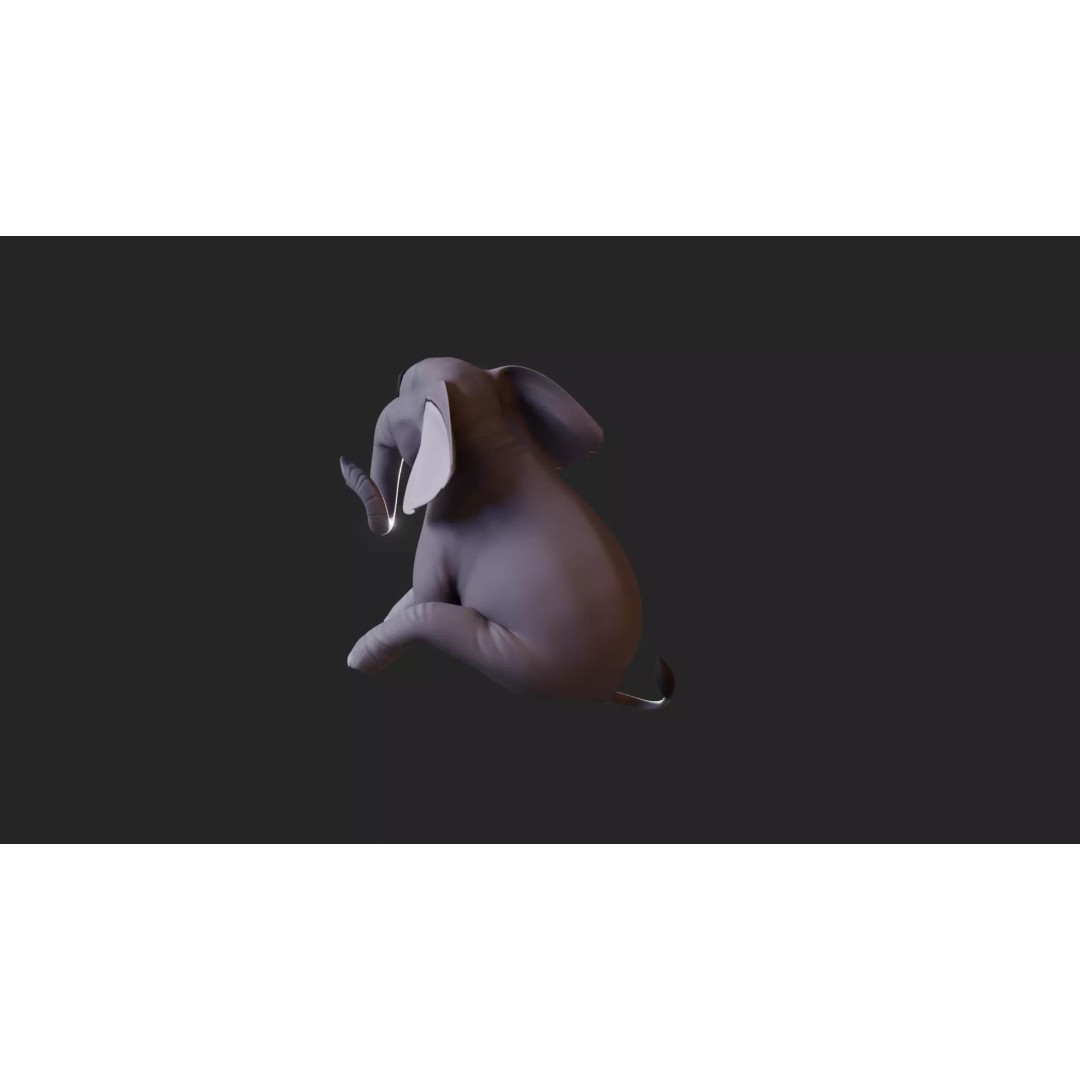 Stylized Female Elephant 3D Model – Rigged Low-Poly Game Asset, FBX - View 29