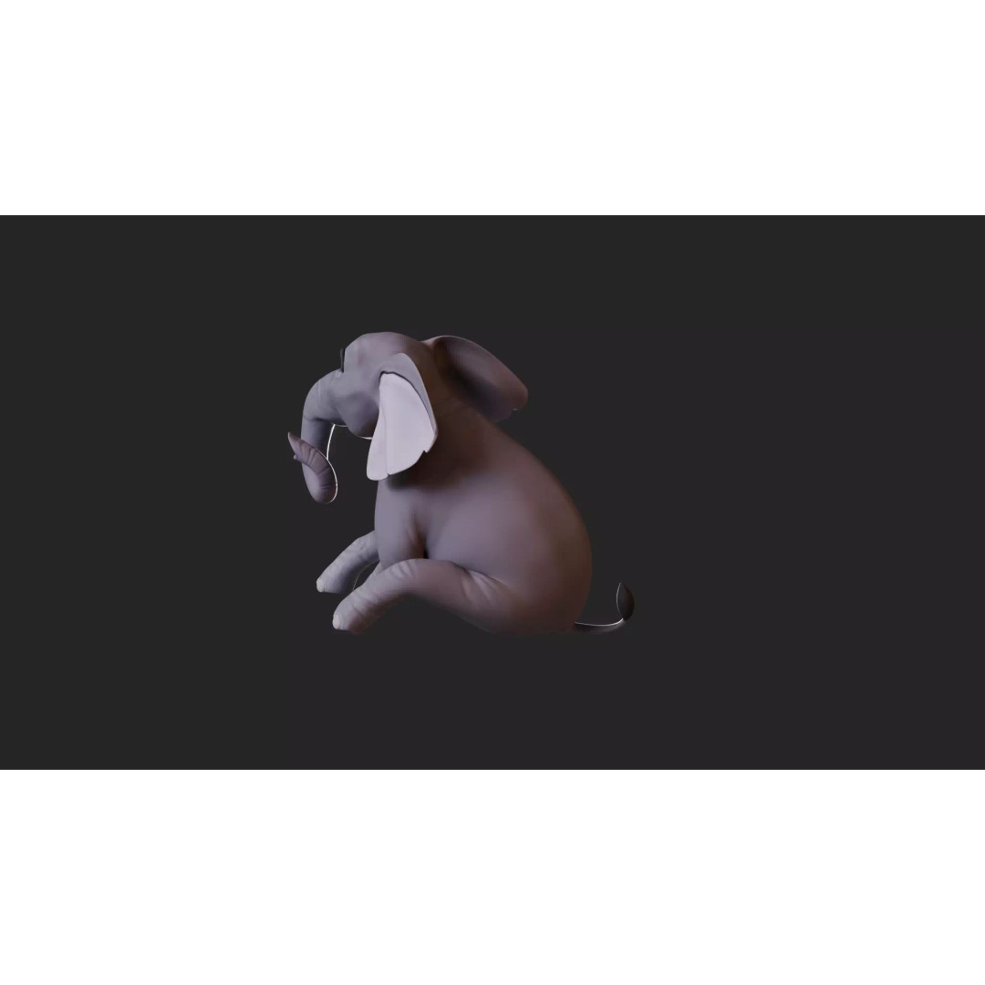 Stylized Female Elephant 3D Model – Rigged Low-Poly Game Asset, FBX - View 30