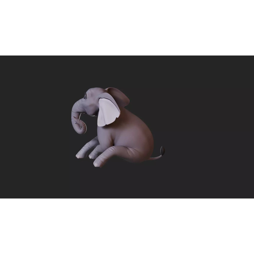 Stylized Female Elephant 3D Model – Rigged Low-Poly Game Asset, FBX - View 31