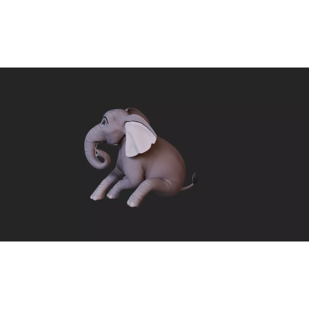 Stylized Female Elephant 3D Model – Rigged Low-Poly Game Asset, FBX - View 32