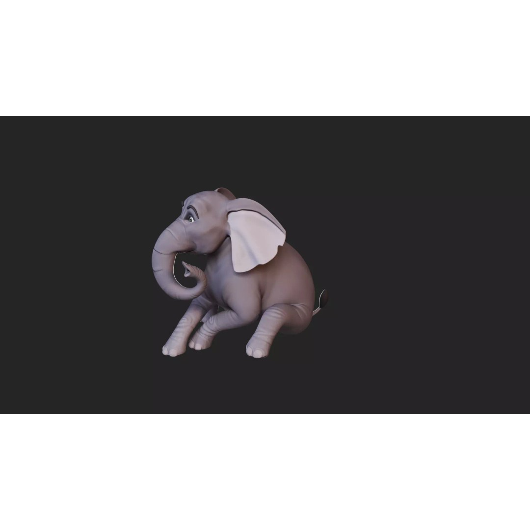 Stylized Female Elephant 3D Model – Rigged Low-Poly Game Asset, FBX - View 33