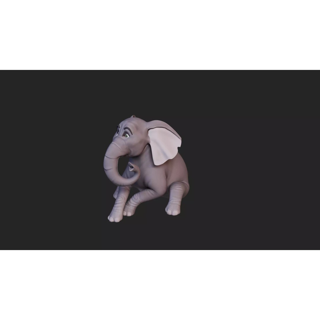 Stylized Female Elephant 3D Model – Rigged Low-Poly Game Asset, FBX - View 34