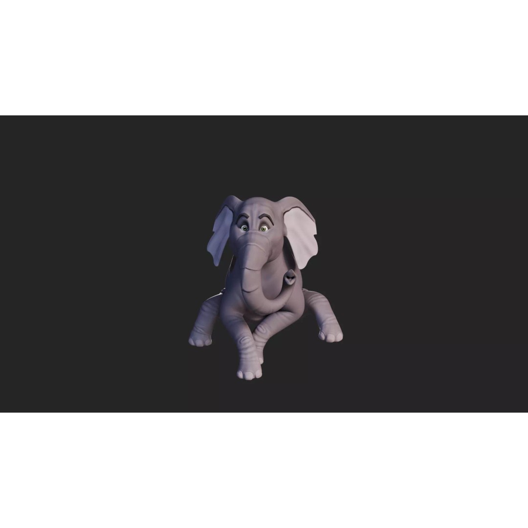 Stylized Female Elephant 3D Model – Rigged Low-Poly Game Asset, FBX - View 36