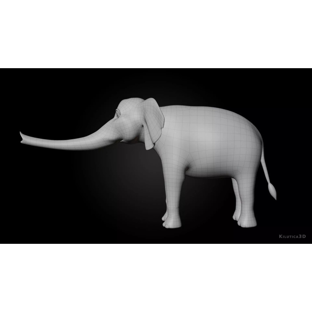 Stylized Female Elephant 3D Model – Rigged Low-Poly Game Asset, FBX - View 9