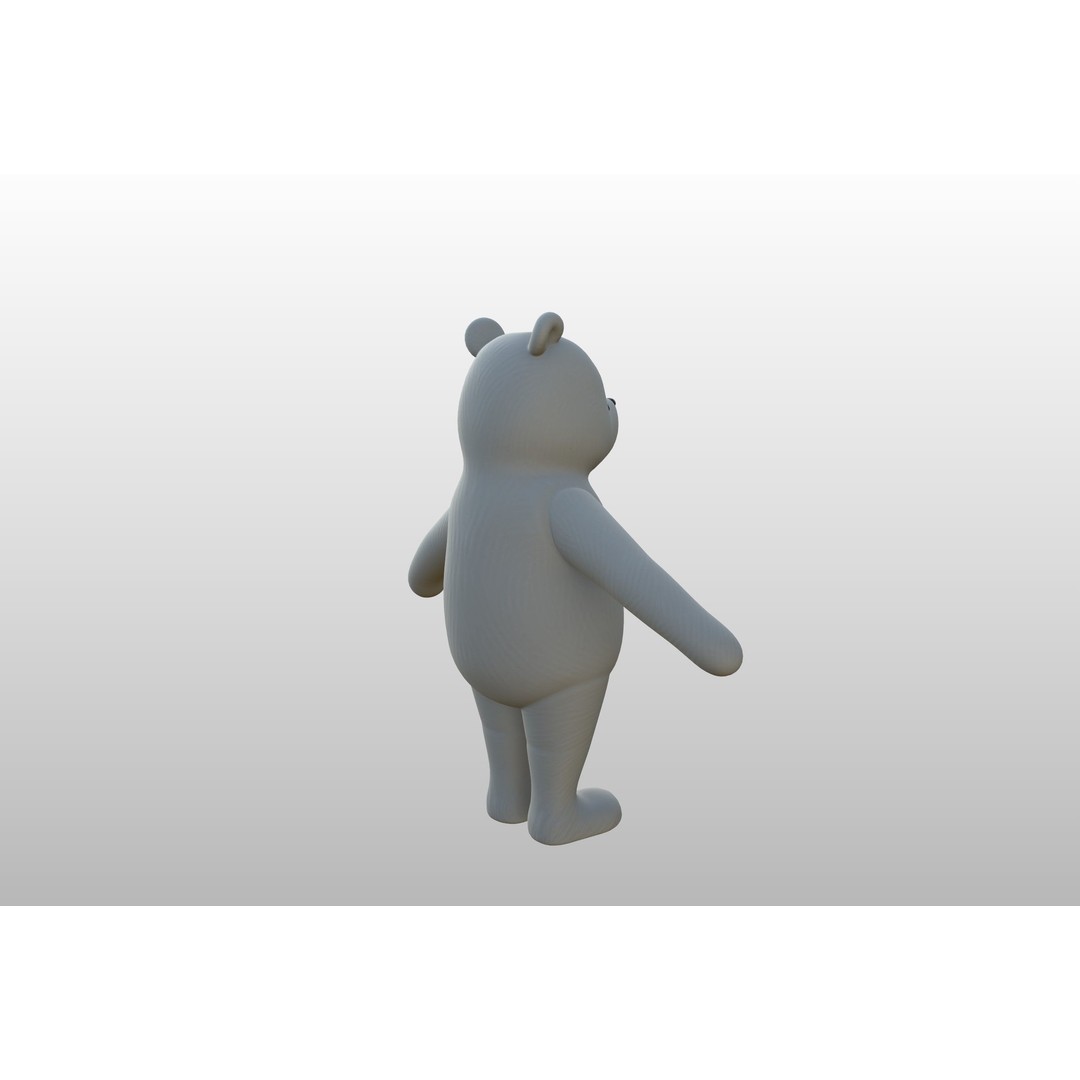 Classic Pooh 3D Model – Cartoon Character, FBX, OBJ Formats - View 19