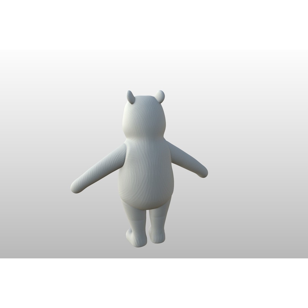 Classic Pooh 3D Model – Cartoon Character, FBX, OBJ Formats - View 20