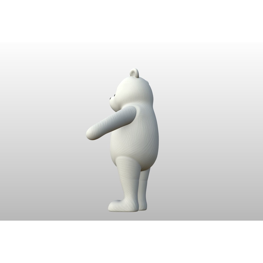 Classic Pooh 3D Model – Cartoon Character, FBX, OBJ Formats - View 21