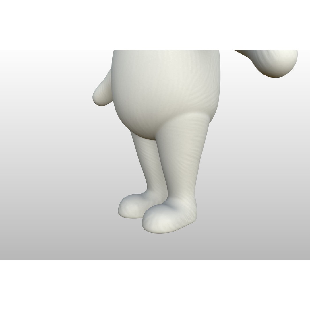 Classic Pooh 3D Model – Cartoon Character, FBX, OBJ Formats - View 23