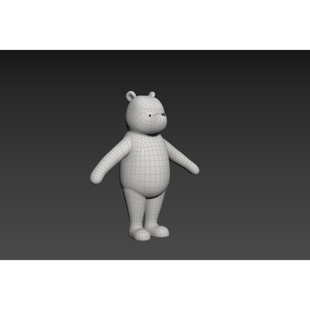 Classic Pooh 3D Model – Cartoon Character, FBX, OBJ Formats - View 31