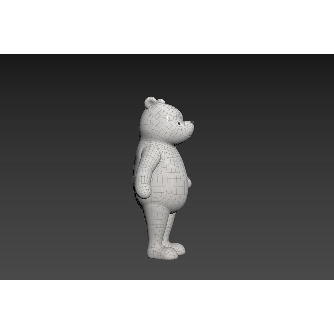 Classic Pooh 3D Model – Cartoon Character, FBX, OBJ Formats - View 32