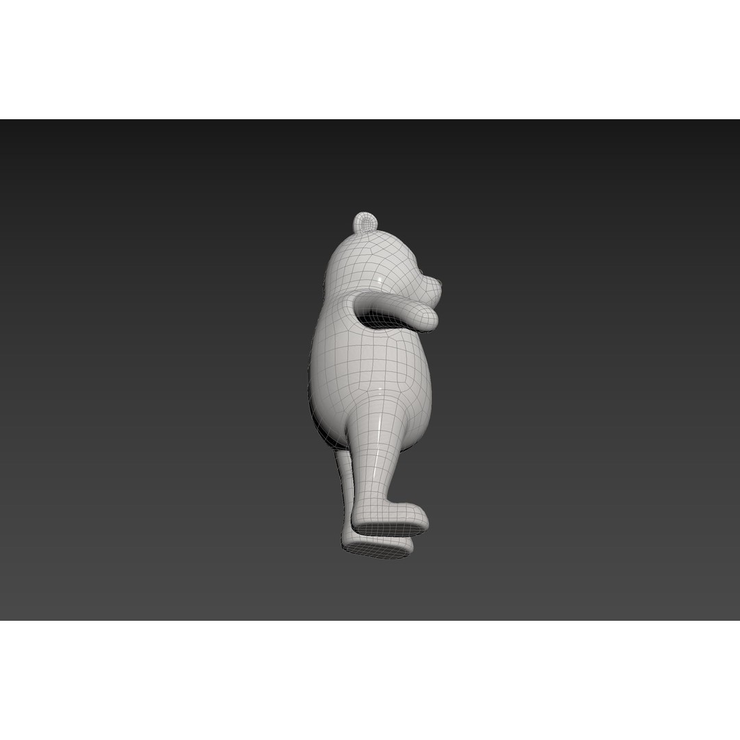Classic Pooh 3D Model – Cartoon Character, FBX, OBJ Formats - View 33