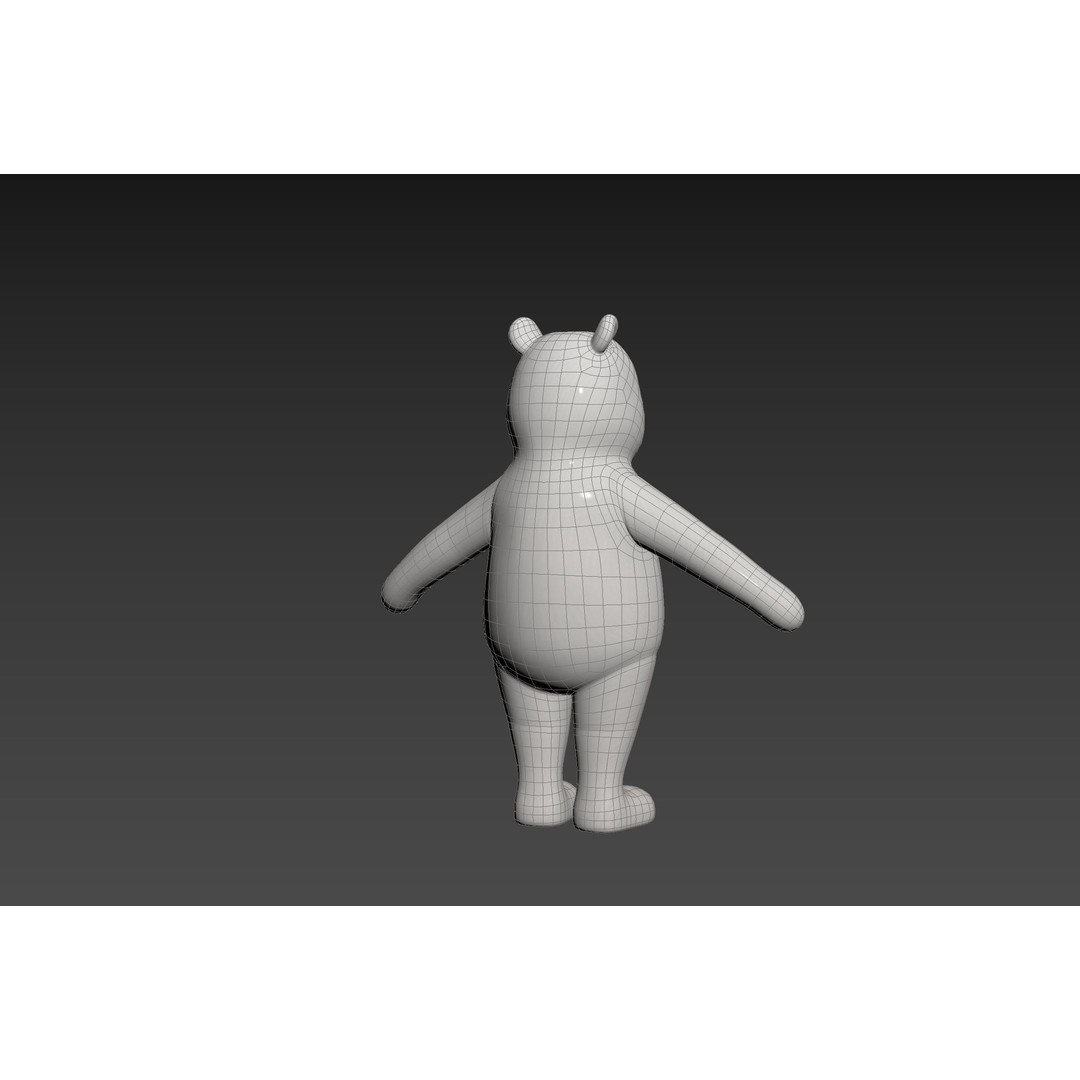 Classic Pooh 3D Model – Cartoon Character, FBX, OBJ Formats - View 34