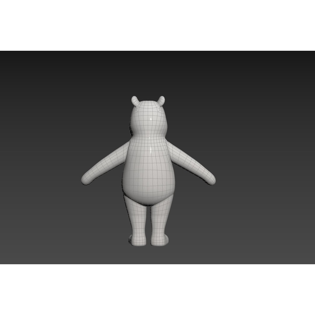 Classic Pooh 3D Model – Cartoon Character, FBX, OBJ Formats - View 35