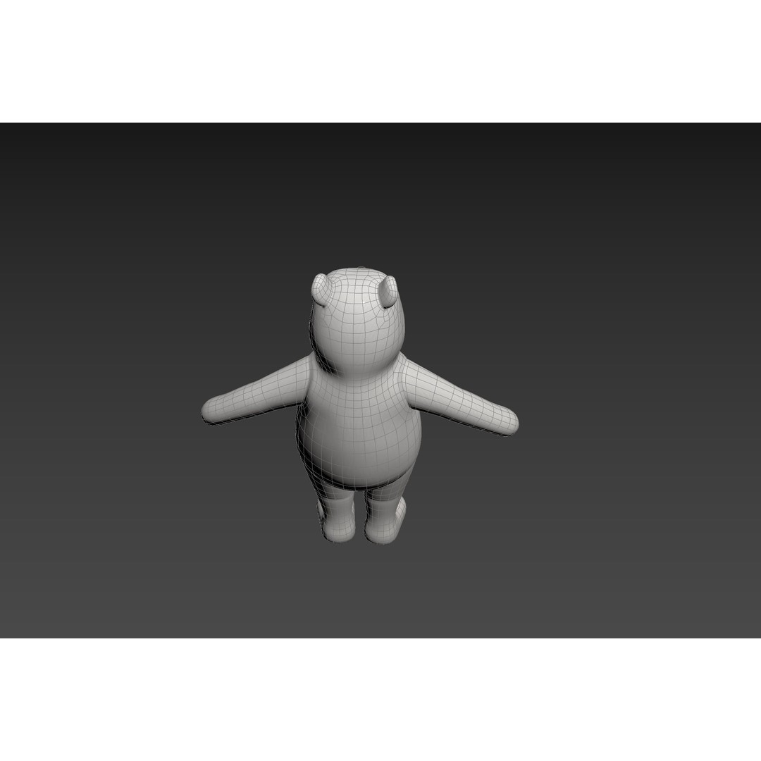 Classic Pooh 3D Model – Cartoon Character, FBX, OBJ Formats - View 36