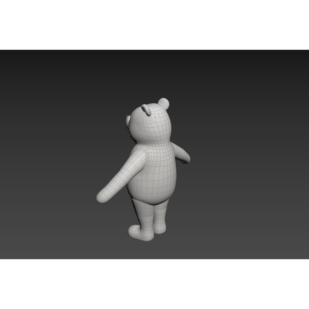 Classic Pooh 3D Model – Cartoon Character, FBX, OBJ Formats - View 37