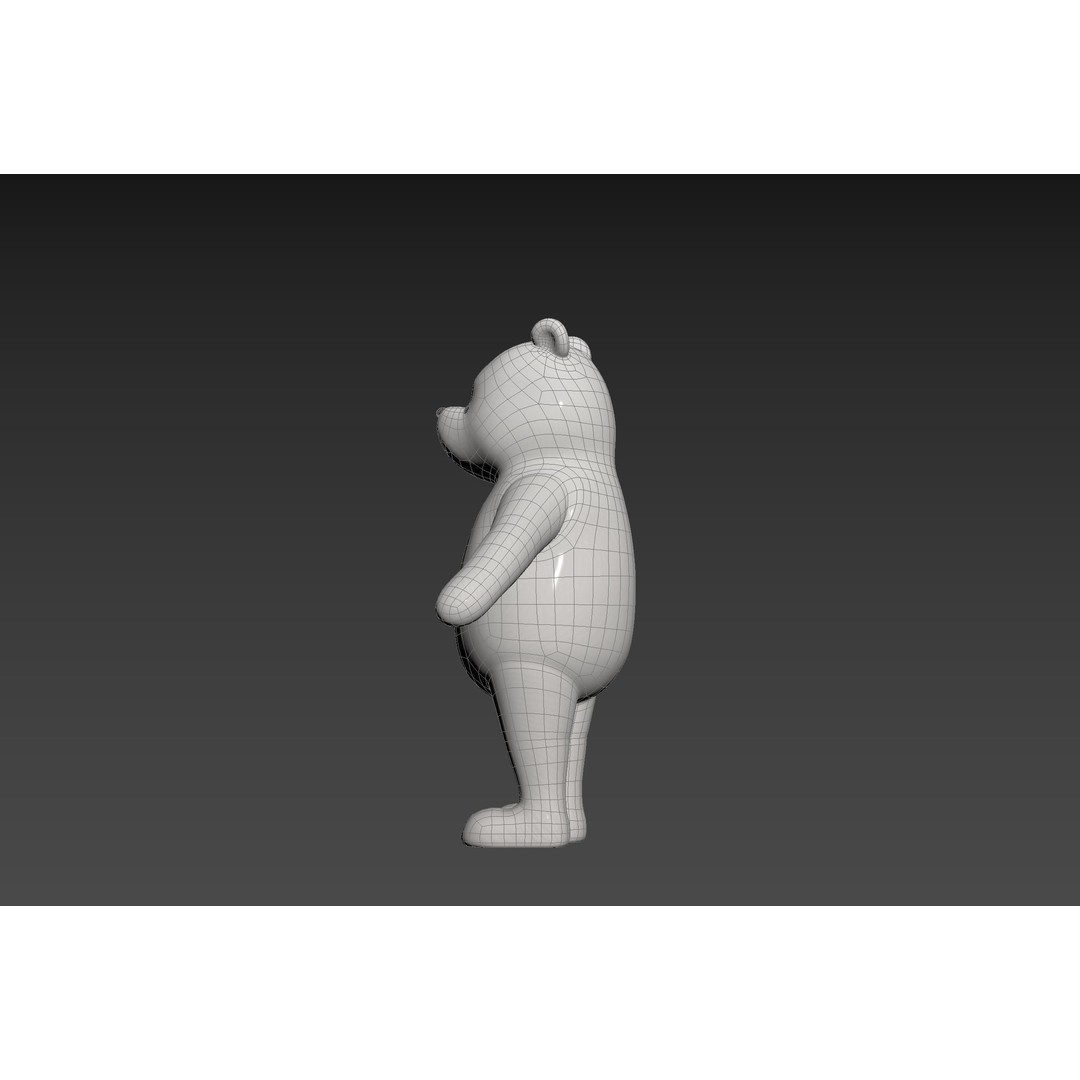 Classic Pooh 3D Model – Cartoon Character, FBX, OBJ Formats - View 38