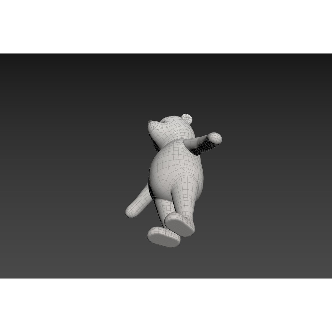 Classic Pooh 3D Model – Cartoon Character, FBX, OBJ Formats - View 39