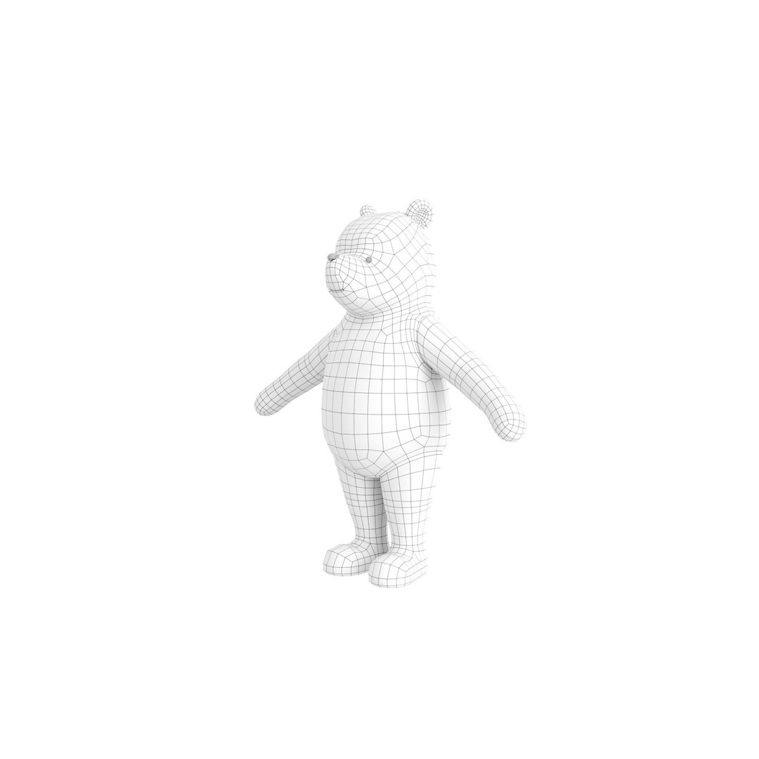 Classic Pooh 3D Model – Cartoon Character, FBX, OBJ Formats - View 48