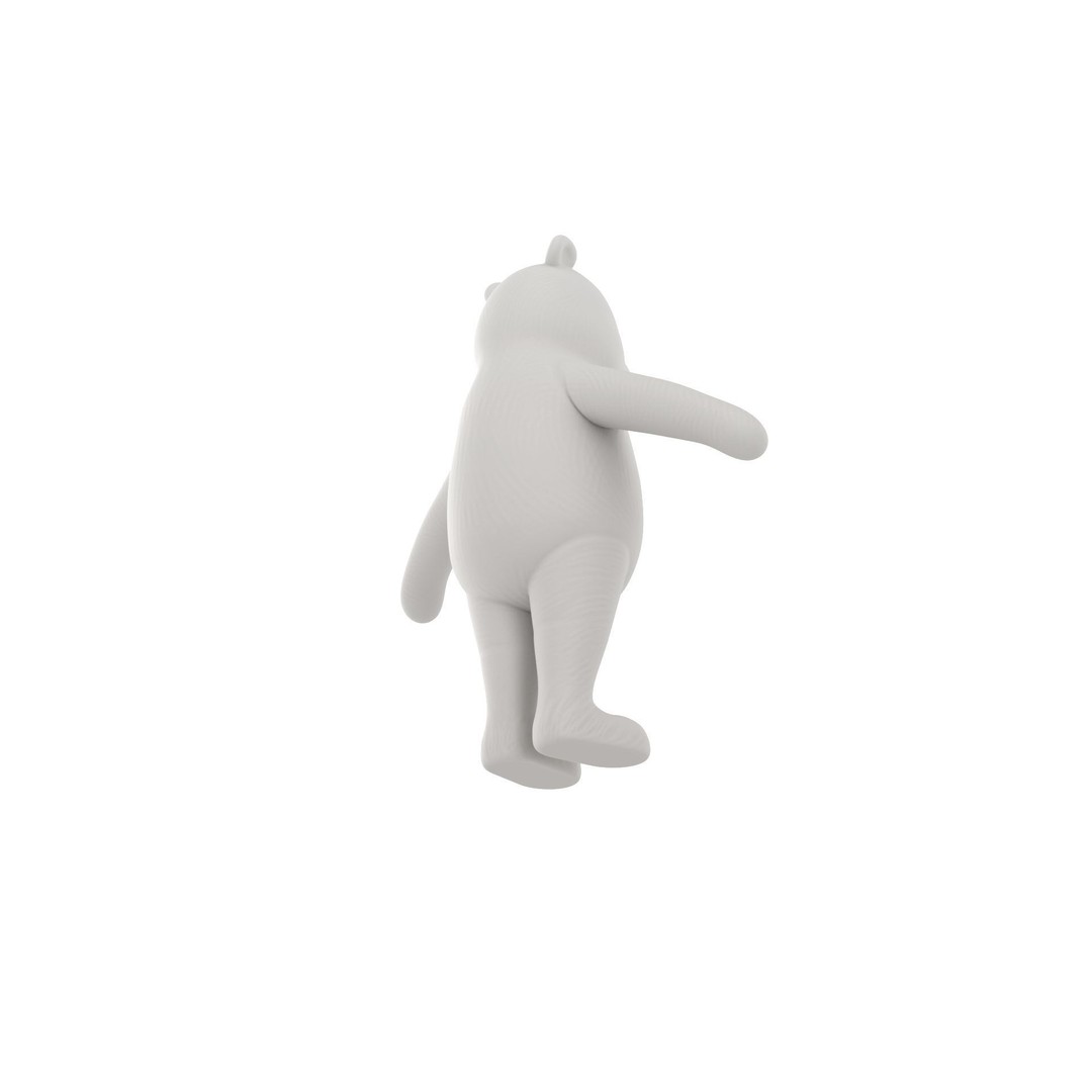 Classic Pooh 3D Model – Cartoon Character, FBX, OBJ Formats - View 6